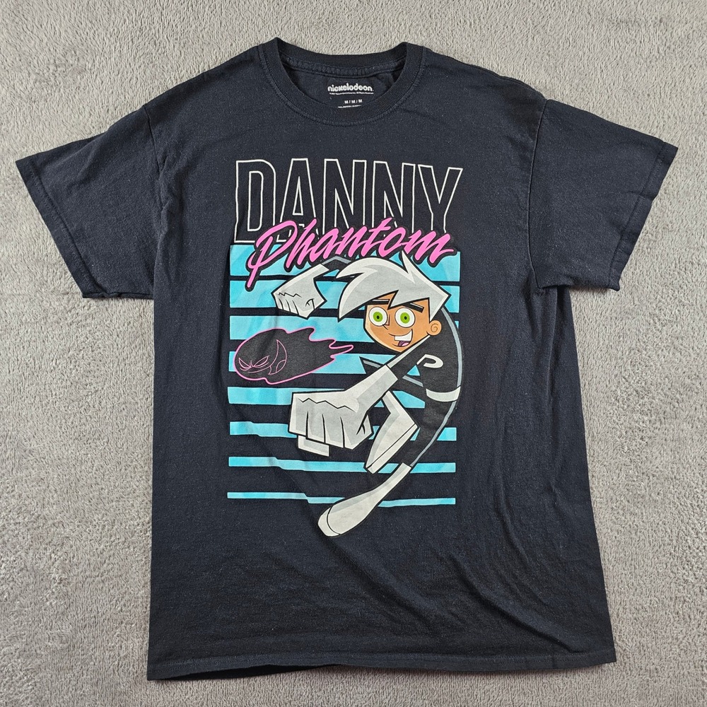 Nickelodeon Danny Phantom Graphic T-Shirt Mens Medium Black 2000s Retro Cartoon